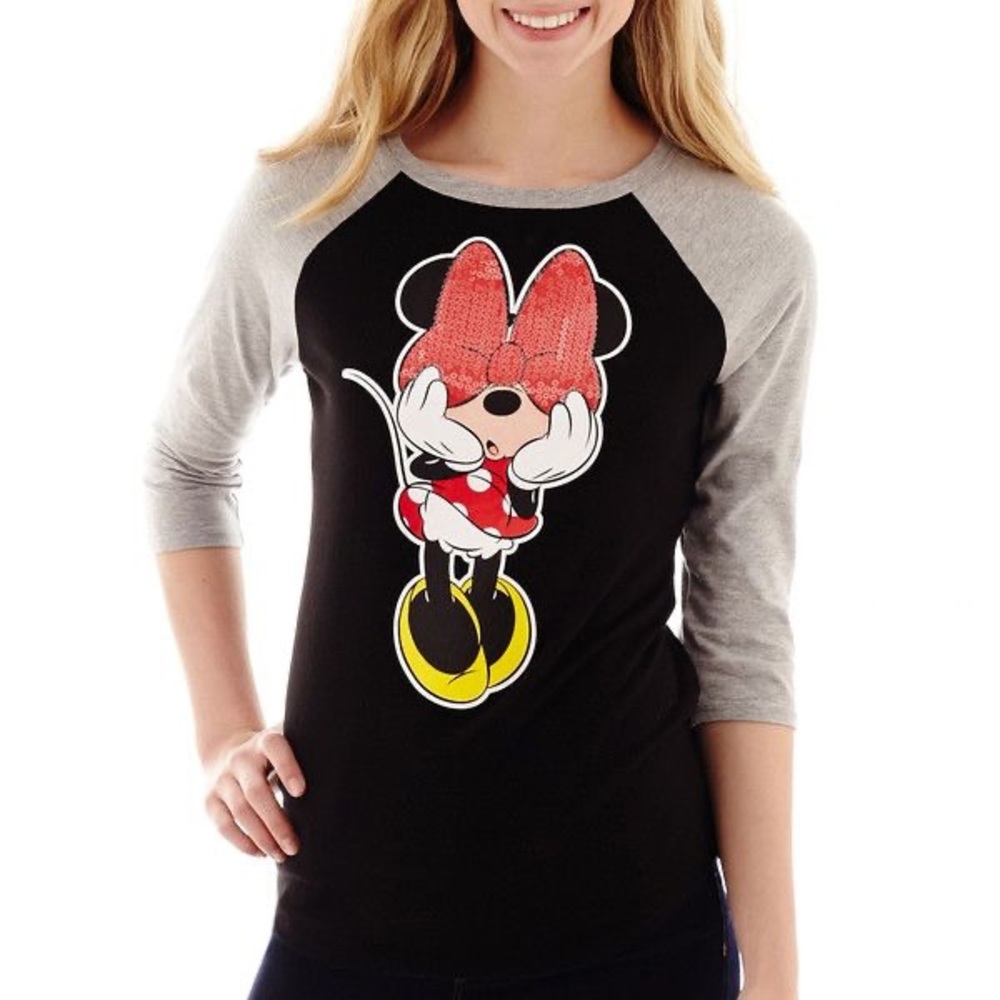 Disney Minnie Mouse Sequin Raglan T-shirt